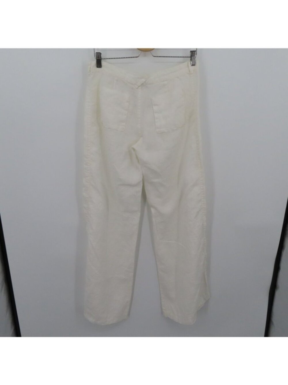 Joie Women 8 Wide Leg Utility Pants All Linen Square Pockets White Flat Front - Picture 4 of 13